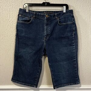 Lauren Jeans Co Ralph Lauren Medium Blue Wash Denim Bermuda Shorts size 12